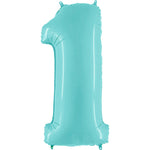 Number 1 - Light Blue 40″ Balloon