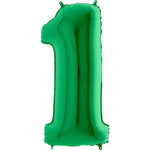 Number 1 - Metallic Green 40″ Balloon