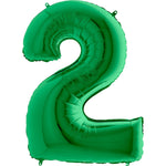 Number 2 - Metallic Green 40″ Balloon