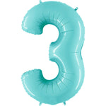 Number 3 - Light Blue 40″ Balloon