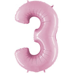 Number 3 - Pink 40″ Balloon