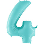Number 4 - Light Blue 40″ Balloon