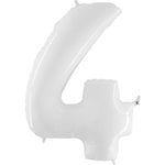 Number 4 - White 40″ Balloon