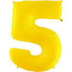 Number 5 - Yellow 40″ Balloon