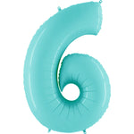 Number 6 - Light Blue 40″ Balloon