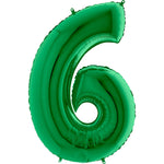 Number 6 - Metallic Green 40″ Balloon