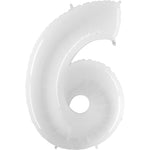 Number 6 - White 40″ Balloon