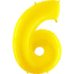 Number 6 - Yellow 40″ Balloon