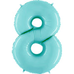 Number 8 - Light Blue 40″ Balloon