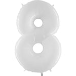 Number 8 - White 40″ Balloon