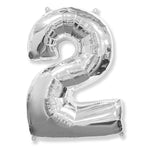Number 2 - Silver 42″ Balloon