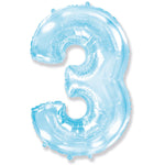 Number 3 - Pastel Blue 42″ Balloon