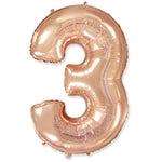 Number 3 - Rose Gold 42″ Balloon