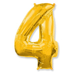 Number 4 - Gold 42″ Balloon