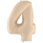 Number 4 - Satin Cream 42″ Balloon