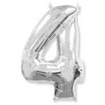 Number 4 - Silver 42″ Balloon