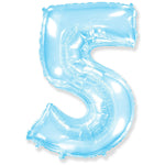 Number 5 - Pastel Blue 42″ Balloon
