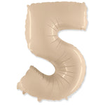 Number 5 - Satin Cream 42″ Balloon