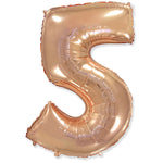 Number 5 - Rose Gold 42″ Balloon
