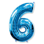 Number 6 - Blue 42″ Balloon