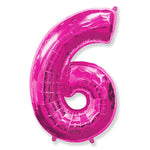 Number 6 - Fuchsia 42″ Balloon