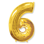 Number 6 - Gold 42″ Balloon