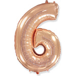 Number 6 - Rose Gold 42″ Balloon