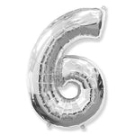 Number 6 - Silver 42″ Balloon