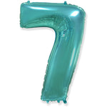 Number 7 - Teal Blue 42″ Balloon