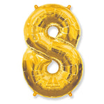 Number 8 - Gold 42″ Balloon