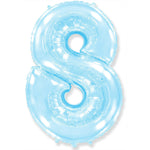 Number 8 - Pastel Blue 42″ Balloon