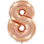 Number 8 - Rose Gold 42″ Balloon