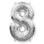 Number 8 - Silver 42″ Balloon
