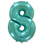 Number 8 - Teal Blue 42″ Balloon