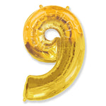 Number 9 - Gold 42″ Balloon