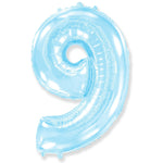 Number 9 - Pastel Blue 42″ Balloon
