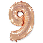 Number 9 - Rose Gold 42″ Balloon