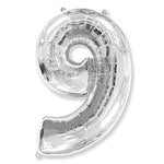 Number 9 - Silver 42″ Balloon