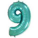 Number 9 - Teal Blue 42″ Balloon