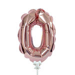 Self-inflating Number 0 - Rose Gold 7″ Balloon