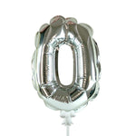 Self-inflating Number 0 - Silver 7″ Balloon