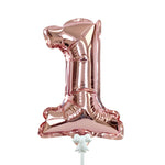 Self-inflating Number 1 - Rose Gold 7″ Balloon