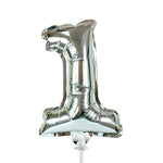Self-inflating Number 1 - Silver 7″ Balloon