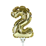 Self-inflating Number 2 - Gold 7″ Balloon