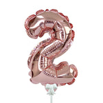 Self-inflating Number 2 - Rose Gold 7″ Balloon