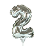 Self-inflating Number 2 - Silver 7″ Balloon