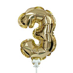 Self-inflating Number 3 - Gold 7″ Balloon