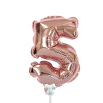Self-inflating Number 5 - Rose Gold 7″ Balloon