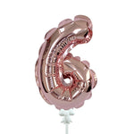 Self-inflating Number 6 - Rose Gold 7″ Balloon