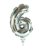 Self-inflating Number 6 - Silver 7″ Balloon